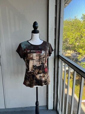 Y2K Blue Canyon Brown Graphic Short Sleeve Top Baby Tee